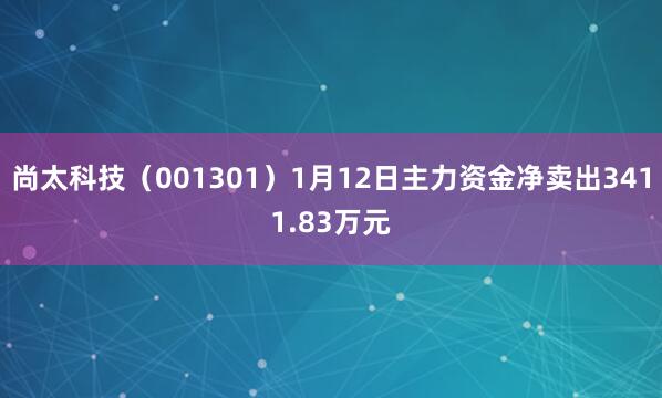 尚太科技（001301）1月12日主力資金凈賣(mài)出3411.83萬(wàn)元