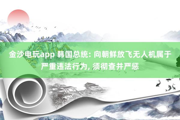 金沙電玩app 韓國總統(tǒng): 向朝鮮放飛無人機屬于嚴重違法行為， 須徹查并嚴懲