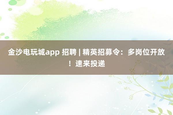 金沙電玩城app 招聘 | 精英招募令：多崗位開放！速來投遞