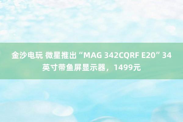 金沙電玩 微星推出“MAG 342CQRF E20”34英寸帶魚屏顯示器，1499元