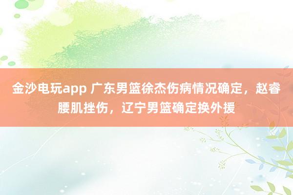 金沙電玩app 廣東男籃徐杰傷病情況確定，趙睿腰肌挫傷，遼寧男籃確定換外援