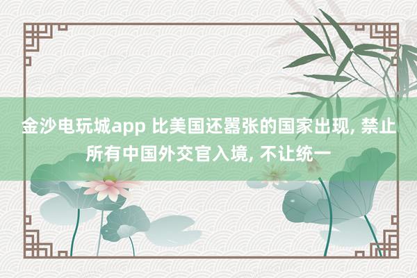 金沙電玩城app 比美國還囂張的國家出現， 禁止所有中國外交官入境， 不讓統一
