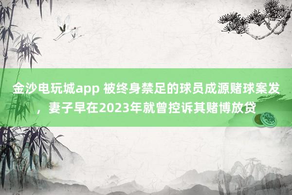 金沙電玩城app 被終身禁足的球員成源賭球案發(fā)，妻子早在2023年就曾控訴其賭博放貸